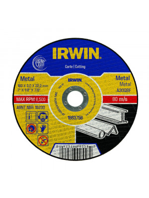 DISCO DE CORTE 180x3x22.2 METAL IRWIN